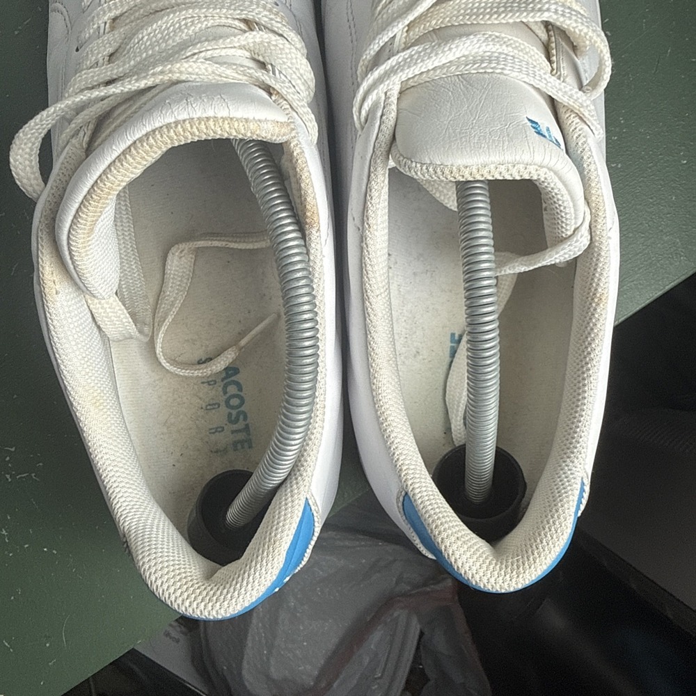 Lacoste Carnaby Evo Mens 12 White Leather Shoes Sneakers Lifestyle Casual - Picture 9 of 12